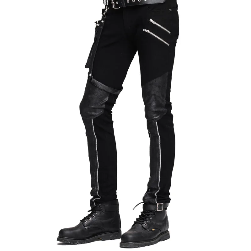 Devil Fashion Punk Gothic Men Long Pants Victorian Casual Dress Pants Black Party Trousers