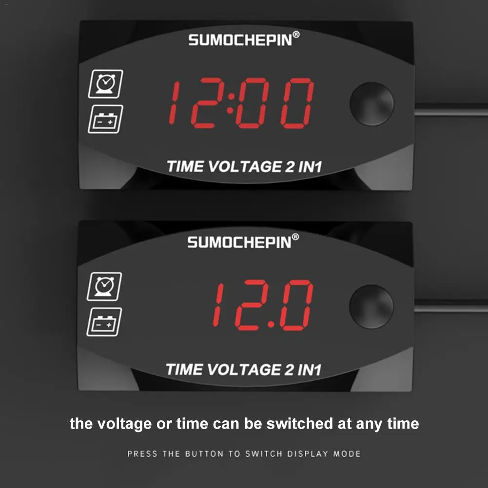 6 V-30 V 2-в-1 Вольтметр для мотоцикл электромобиль учета рабочего времени многофункциональная с цифровым Дисплей
