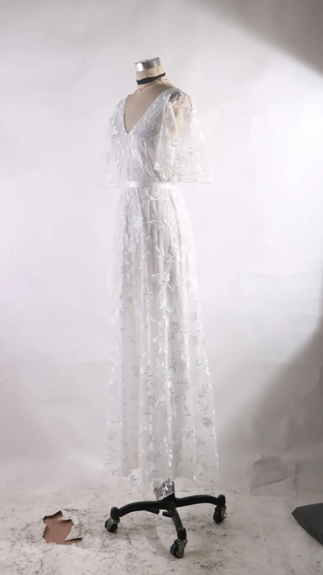 WEPBEL женское сексуальное винтажное кружевное винтажное платье с v-образным вырезом и коротким рукавом вечернее платье
