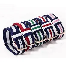 Top Quality luxury watchband 18 20mm colorful nylon leather strap available for NATO strap mujer watch