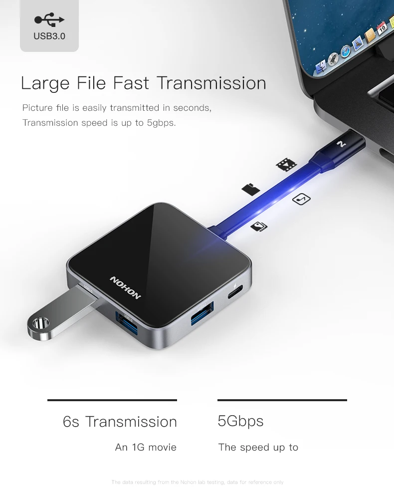 NOHON type C концентратор конвертер USB-C HDMI адаптер USB 3,0 кард-ридер PD 4K разветвитель синхронизации данных для MacBook samsung S9 huawei P20