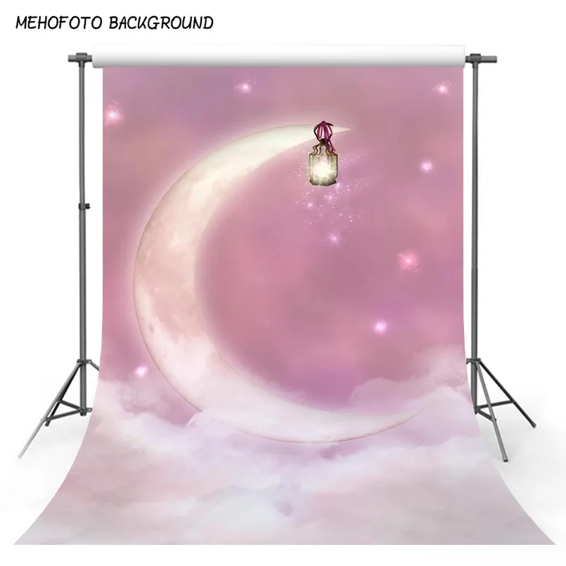 

Photography Backdrop Backgrounds 5x7 Golden Moon White Floor Pink Wall Princess Backgrounds for Photo Studio fond photo