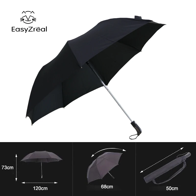 EZ New strong windproof Long handle men Folding umbrella large Outdoor Male Business parapluie