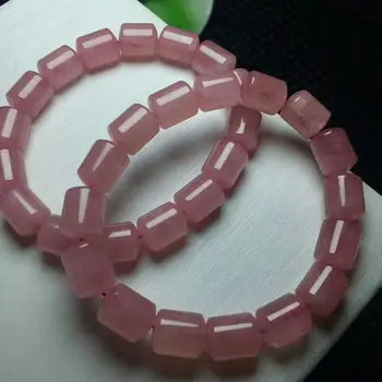 

Free Shipping Natural Rose Quartz Madagascar Crystal Bracelet 14*10mm AAA