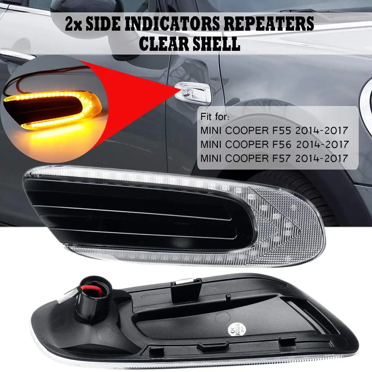

2xLED Flowing Side Marker Lights Dynamic Side Repeater Lamp Turn Signal Light 12V Panel Lamp For BMW For MINI COOPER F55 F56 F57