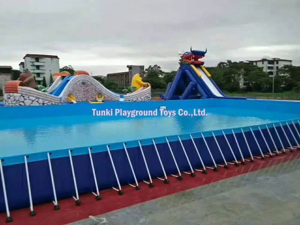 metal frame rectangular swimming pool for outdoor