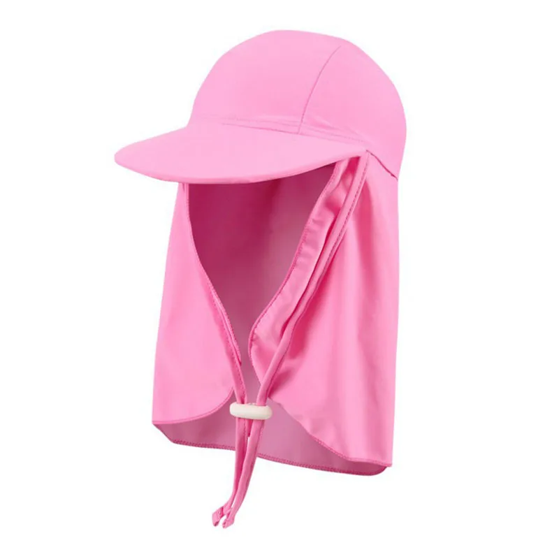 القبعات/قبعات 2019 الصيف مكافحة الأشعة فوق البنفسجية حماية الشاطئ قبعات الاطفال صبي فتاة غطاء للأذن السباحة رفرف كاب بنما بسيط في الهواء الطلق...
