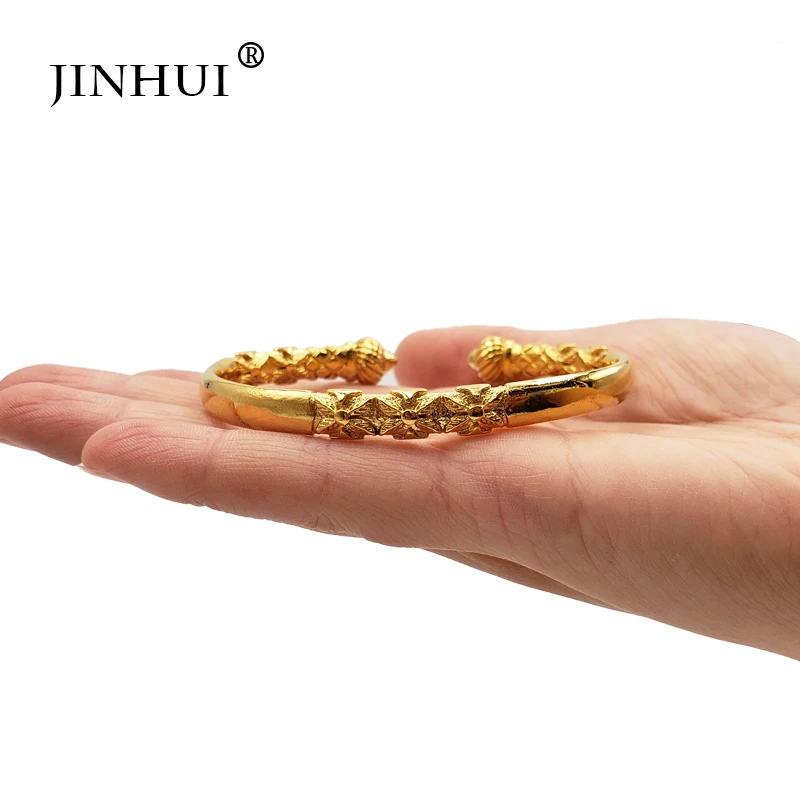 

Jin Hui New Fashion Gold Color Wedding Bangles for Women Bride Adjustable Bracelets Ethiopian/france/African/Dubai Jewelry gifts