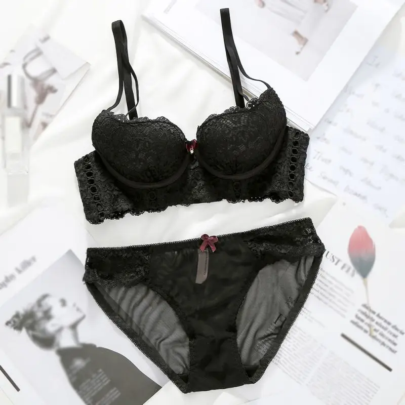 Fashion Sexy Bra Sets Embroidery Lingerie Underwear Women Set Lace Comfortable Brassiere Bras sexy bra set