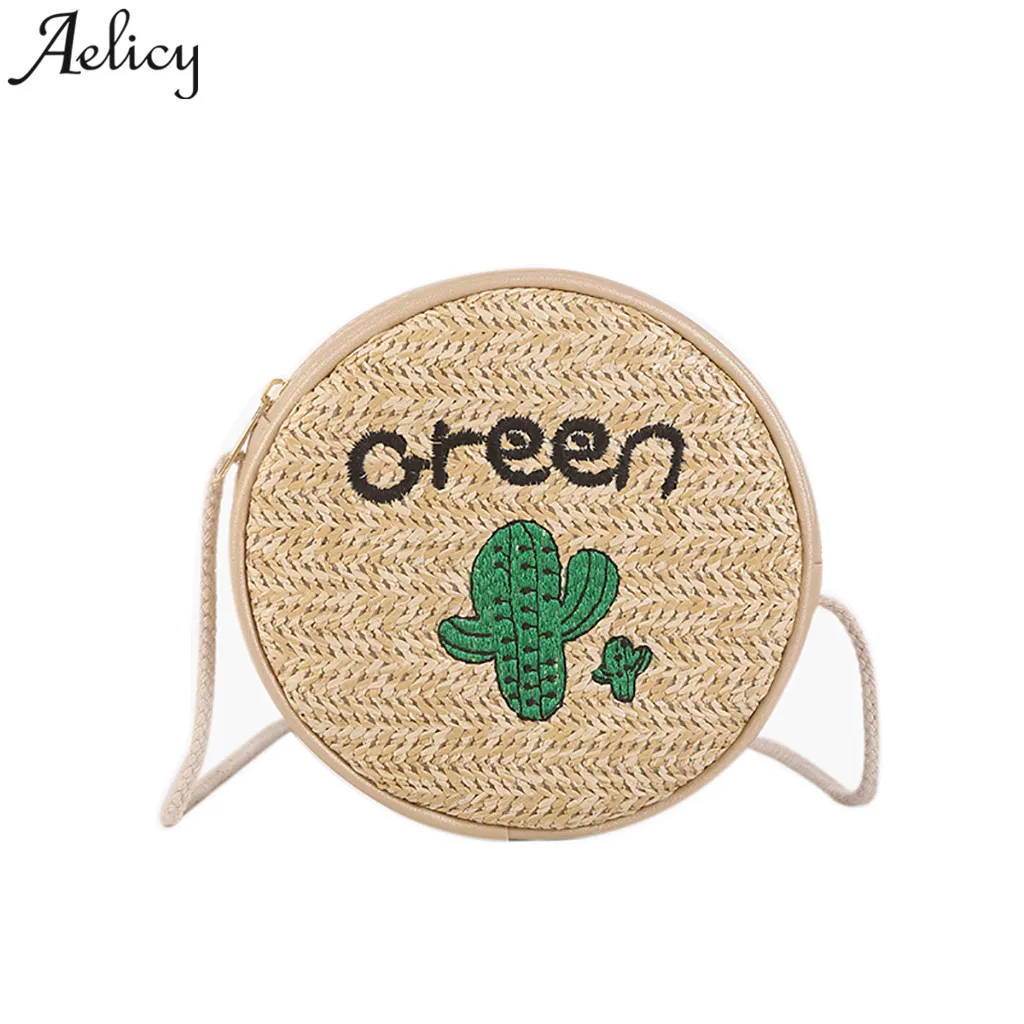 

Aelicy cute girls handbag @ Straw Wild women Shoulder bag Cactus pattern Lady crossbody bag bolsa feminina 2019 new dropshipping