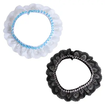 

Wedding Bridal Elastic Wide Pleated Ruched Thigh Garter Belt Floral Lace Contrast Color Ribbon Bowknot Women Cosplay Leg Ring