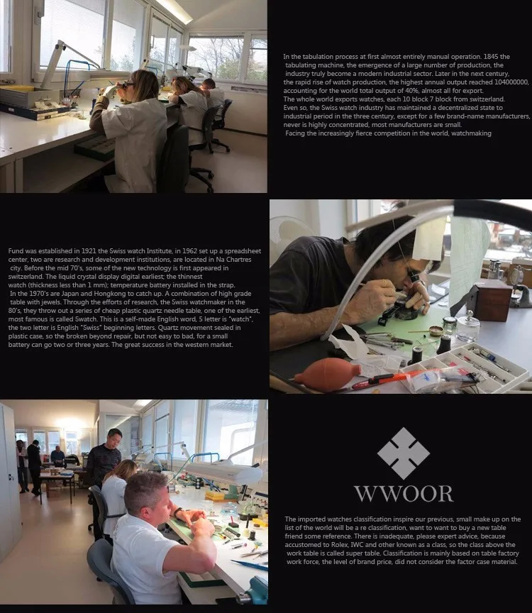 Wwoor relógios masculinos marca de luxo quartzo