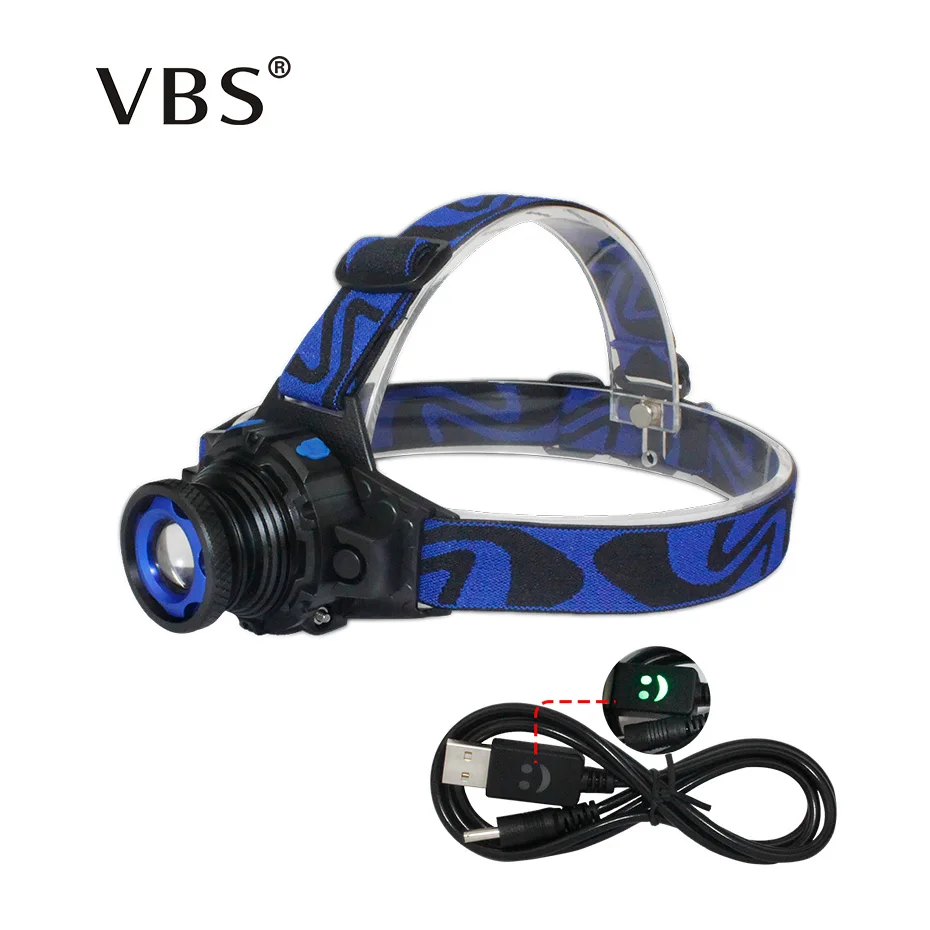 

Head flashlight 5W Zoomable Cree Q5 Headlamp Rechargeable Head torch 500LM Head flashlight LED with Battery USB Charging