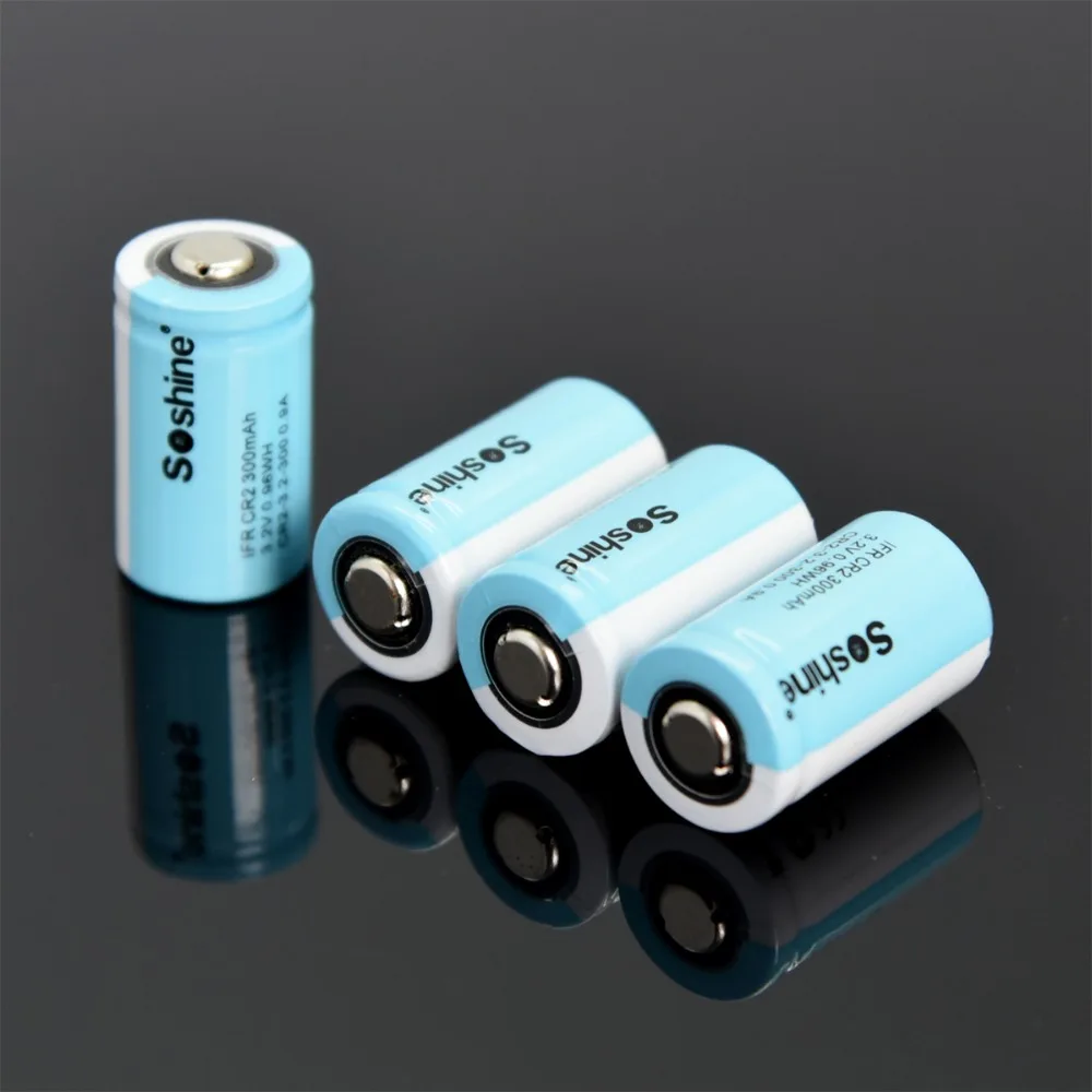 4 шт. Soshine IFR CR2 аккумуляторная батарея LiFePo4 15266 (IFR CR2) 3 2 V 300mAh Батарея с батарейным