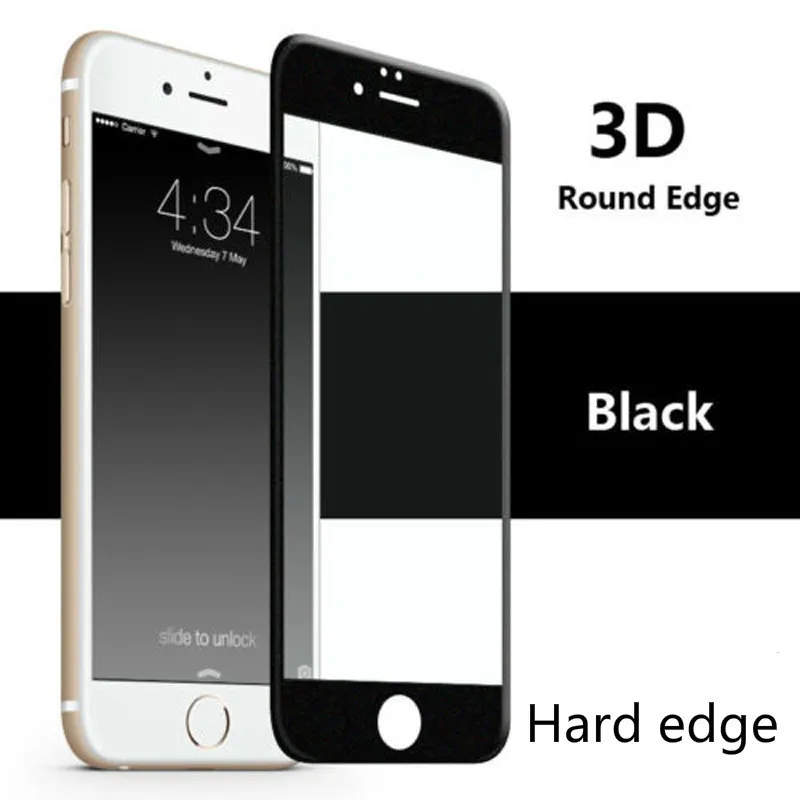 3D твердый край полная Защита экрана для iphone 7 Plus стеклянная пленка Закаленное
