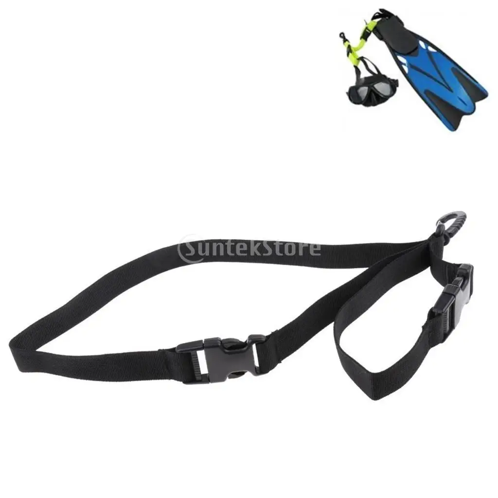 Scuba Diving Dive Diver Fin and Mask Keeper Webbing Holder Strap Lanyard Double Loop with Quick Release Buckle, Swivel Clip