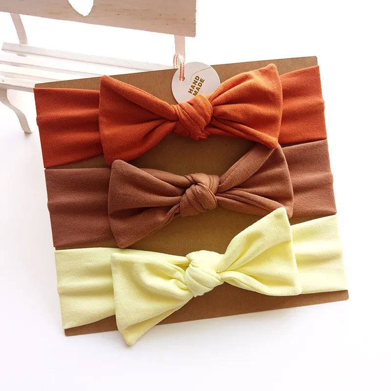 

New Hot Sale 3PCS Baby Girls Hair Accessories Infant Kids Bow-knot Stripe Headband Newborn Newly Fashion Hair Suits