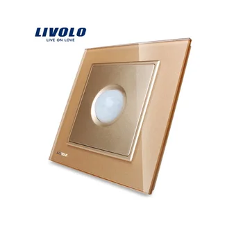 

LIVOLO UK standard New Human Induction Switch, Golden Glass Panel, AC 110~250V Home Wall Light Switch VL-W291RG-13