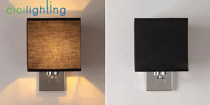 Lâmpada de Parede Moderna Lâmpada Cabeceira Quarto Hotel Escada Arandelas Parede Iluminação Aço Inoxidável Preto Branco Tecido Abajur Dispositivo Elétrico Led 4 High Quality wall lamp led