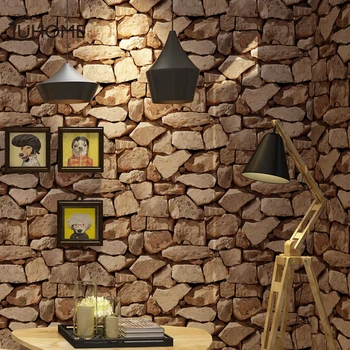 

Bedroom Living Room Backdrop Rustic 3D Stone Wallpapers Brick Wall Paper Roll Bar Restaurant Coffee Shop Wallpaper 53x1000cm
