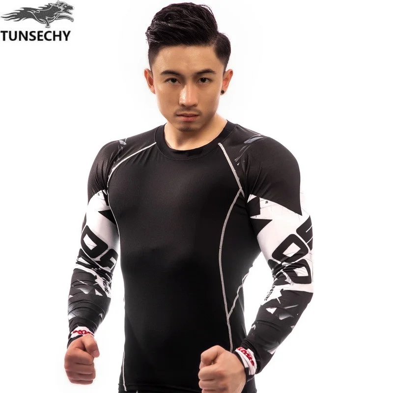 

Mens Fitness 3D Prints Long Sleeves T Shirt Men Bodybuilding Skin Tight Thermal Compression Shirts MMA Crossfit Workout Top Gear