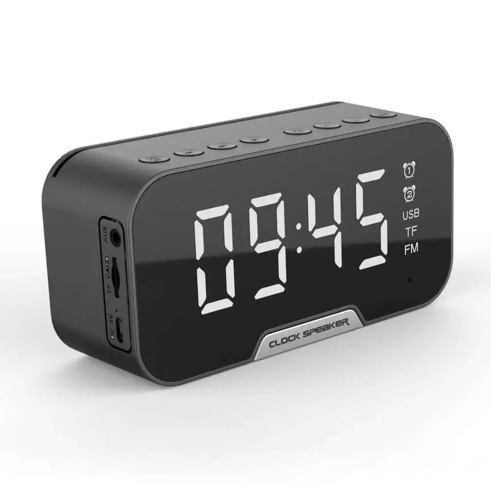 

K10 Bluetooth Speakers Digital display Screen alarm clock Wireless Subwoofer Box Enhanced Bass Loundbox phone Holder Handsfree