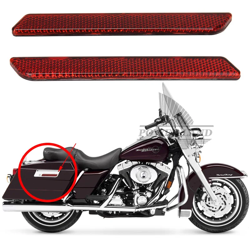 Free Shipping 1 Pair Hard Saddlebag Latch Cover Reflector Side