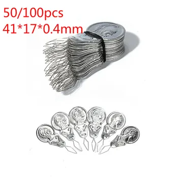 

50/100pcs Bow Wire Needle Threader Stitch Insertion Machine Hand Sewing Thread Leading Tool Appr.41*17*0.4mm/1.61*0.66*0.01"