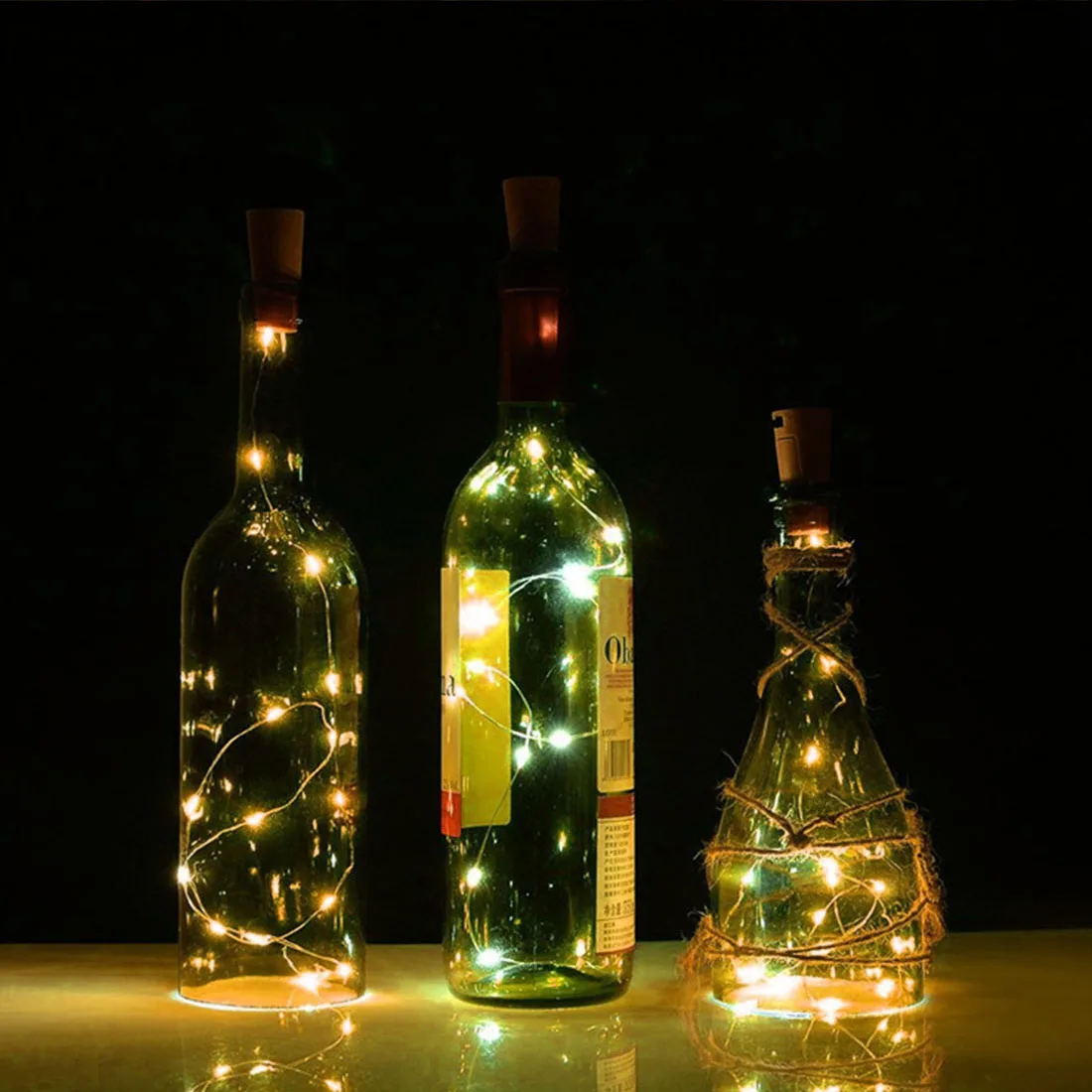 20 светодиодов/15 светодиодов для винных бутылок гирлянда в бутылке пробковая батарея питание Звездное DIY рождественские гирлянды огни для вечерние Хэллоуин Свадьба