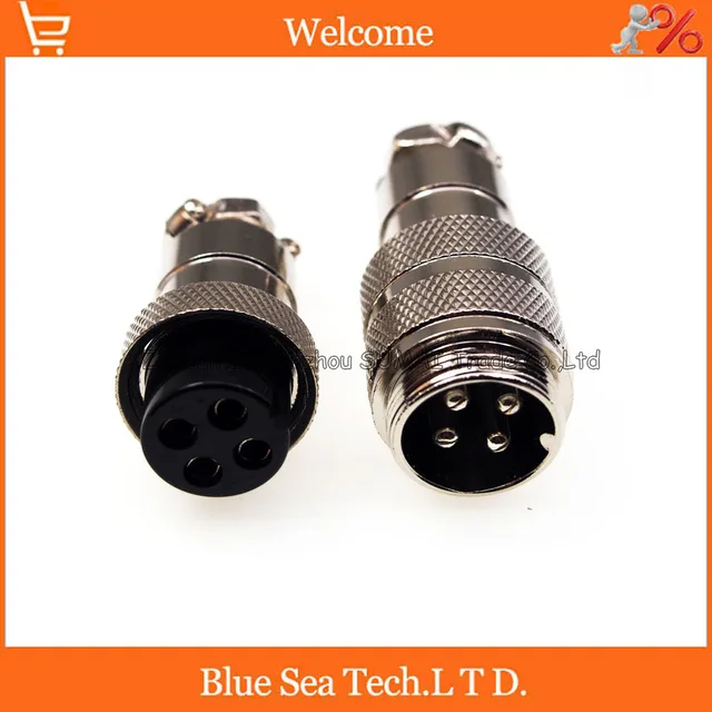 4 Pin 20mm Male & Female Butt joint Connector kit GX20 Socket+Plug