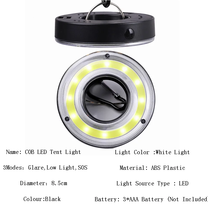 30 светодиодный аварийный походный светильник, переносные круговые фонари, растягивающийся перезаряжаемый мини-светильник для палатки, наружный туристический внешний аккумулятор - Мощность в ваттах: Black 02