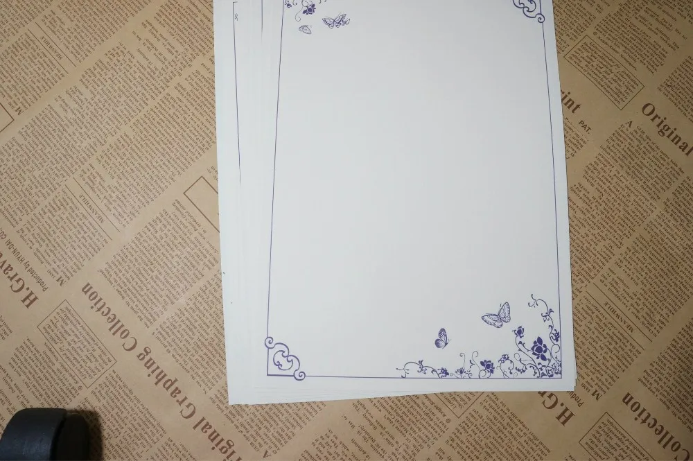 80 шт. набор бумажных букв в китайском стиле сувениры подарки для письма винтажные Ретро древние чернила живопись синий и белый фарфор для хранения