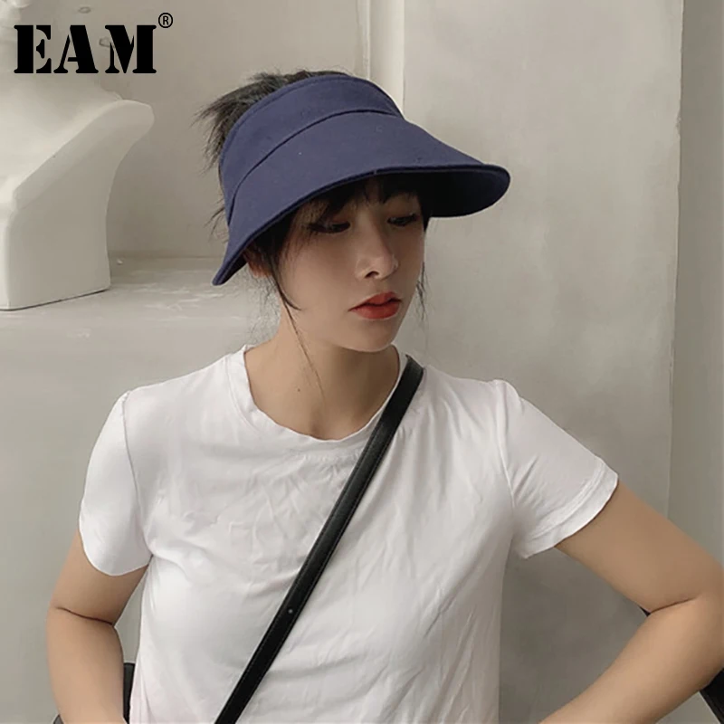 

[EAM] 2019 New Spring Summer Dome Brief Temperament Split Joint Solid Color Fishermen Hat Women Fashion All-match JX214