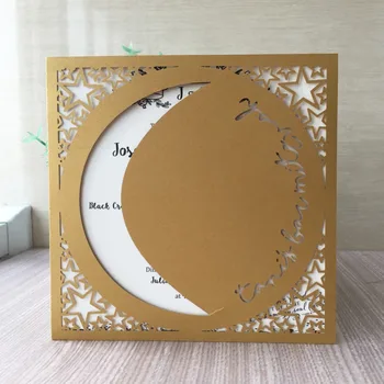 

25pcs/lot Moon Star Design Invitation Card For Birthday Party Wedding Decorations Greeting Wedding Engagement Anniversary