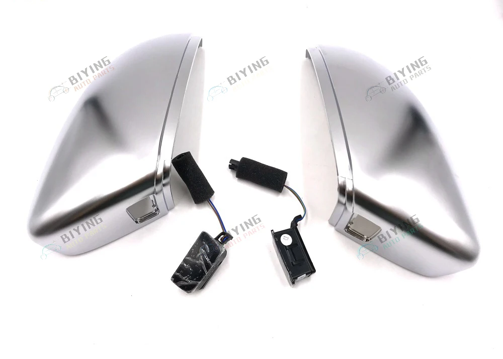 

Matt Chrome Silver Mirror Case Covers & Side Assist Light FOR VW PASSAT B7 CC 35D 949 145 / 6 35D949145 / 6