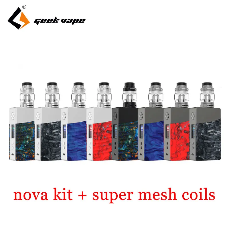 

Newest Original Geekvape Nova 200W Kit AS chipset nova mod with Cerberus tank powered by dual 18650 battery vs voopoo drag 2