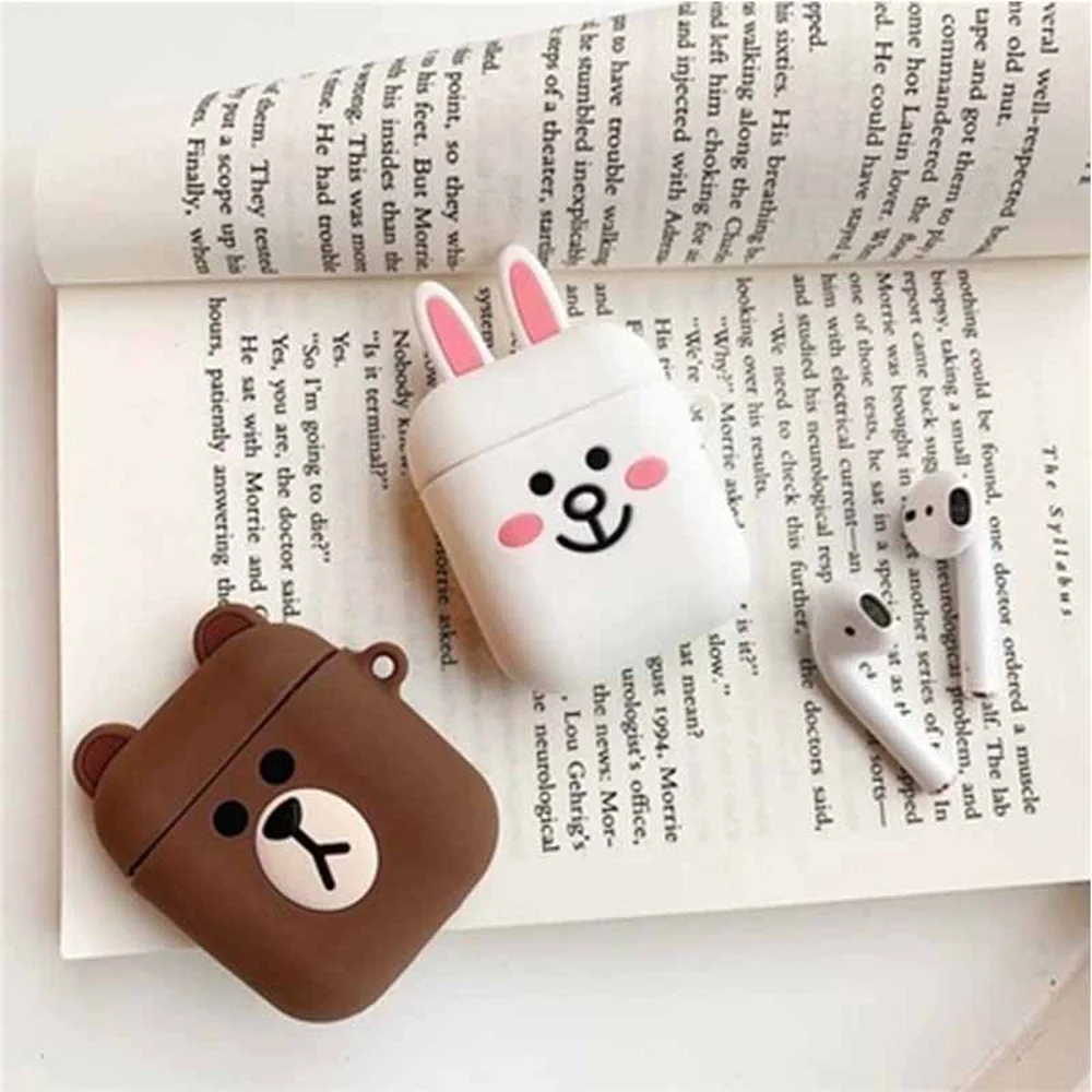 

for AirPod 1 2 Earpod Case Protective Silicone Bluetooth Wireless Earphone Cover for Apple Earpods Bag Cute Cartoon