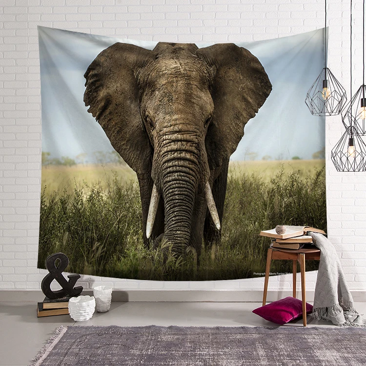 4 Size Elephant Tapestry Wall Hanging Wall Tapestry Blanket Farmhouse Decor Polyester Llama Printed Window Tapestry Yoga - Цвет: tapestry 2