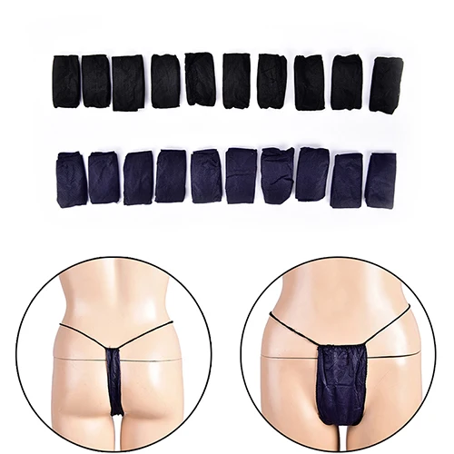 

10Pcs/pack Travel Disposable G-string Panties Underwear T-back Saloon Spa Underwear Blue/Black