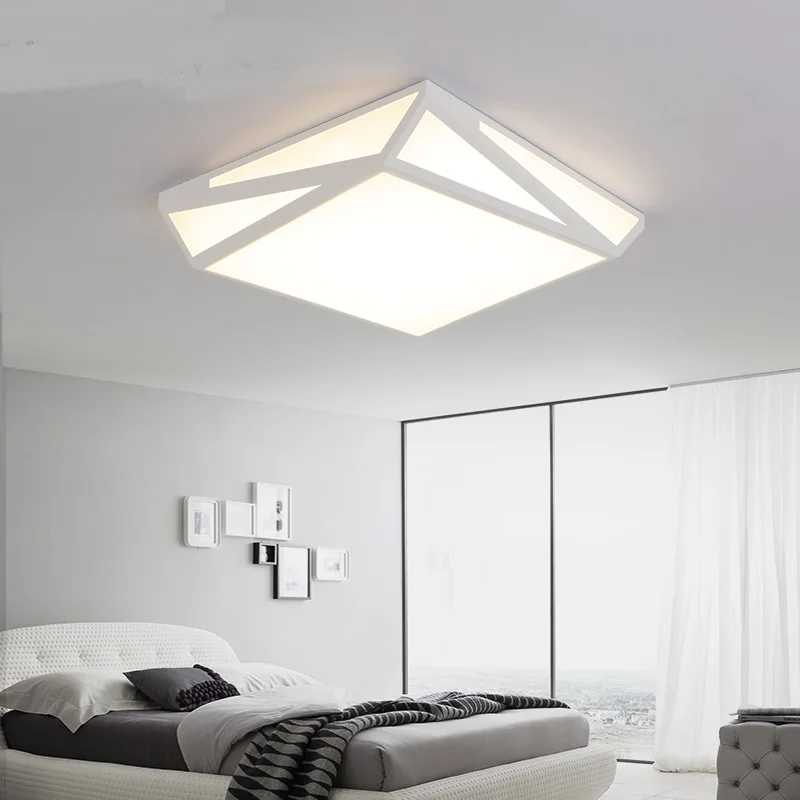 

Personality led ceiling light Creative geometry simple modern led square living room romantic bedroom ceiling lamps ZA