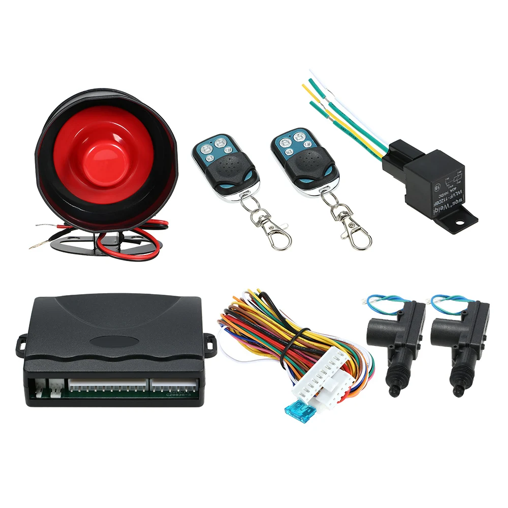 KKMOON NEW CAR ALARM + 2 DOOR REMOTE CENTRAL LOCKING KIT WITH SHOCK