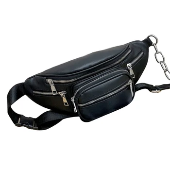 

2018 New Shoulder Bag Women PU Leather Preppy Style Casual Chest Bag Fashion Women Personality Waist Bag