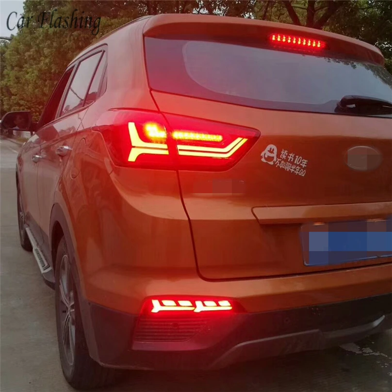 Автомобильная проблесковая 2 шт. для hyundai creta ix25 светодиодный DRL задний бампер светильник противотуманный фонарь стоп-сигнал предупреждающий для автомобильного стайлинга