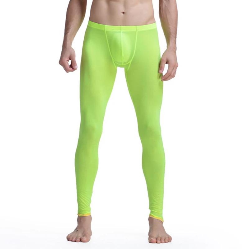 Hombres Leggings medias Pantalones de Seda Del Hielo Elástico Casa