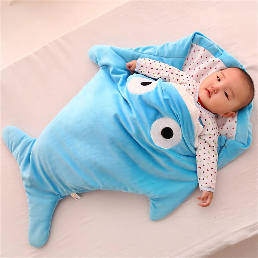 Креативный спальный мешок для младенцев, спальный мешок с изображением акулы, осенне-зимние детские хлопковые объятия, креативные подарки