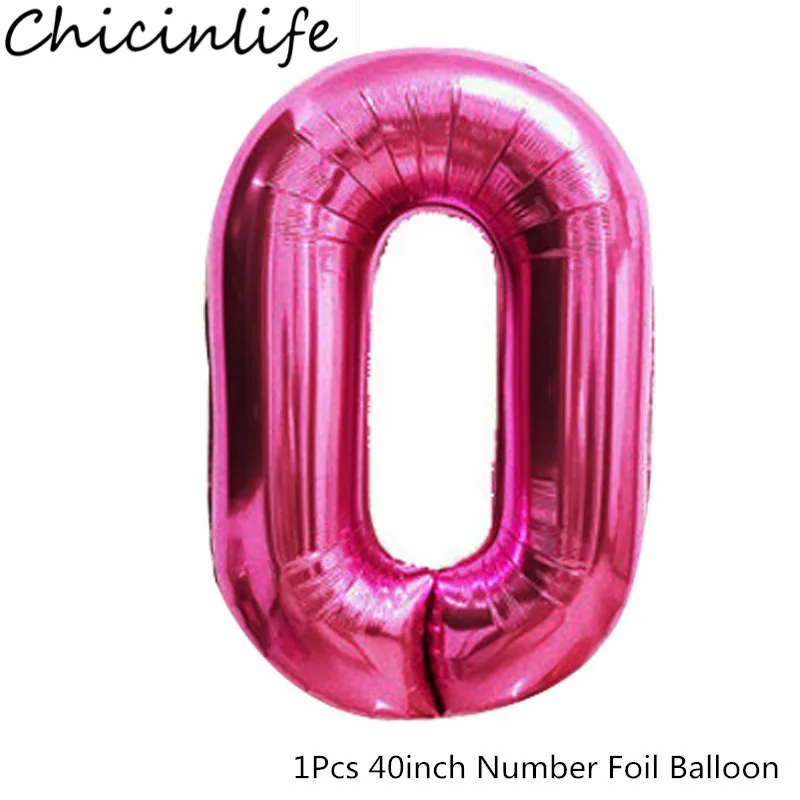 Chicinlife 1 шт. 40 дюймов 0-9 номер фольгированный шар на день Рождения Вечеринка Детский душ сувениры для детей свадьба юбилей 1 день рождения принадлежности - Цвет: Pink 0