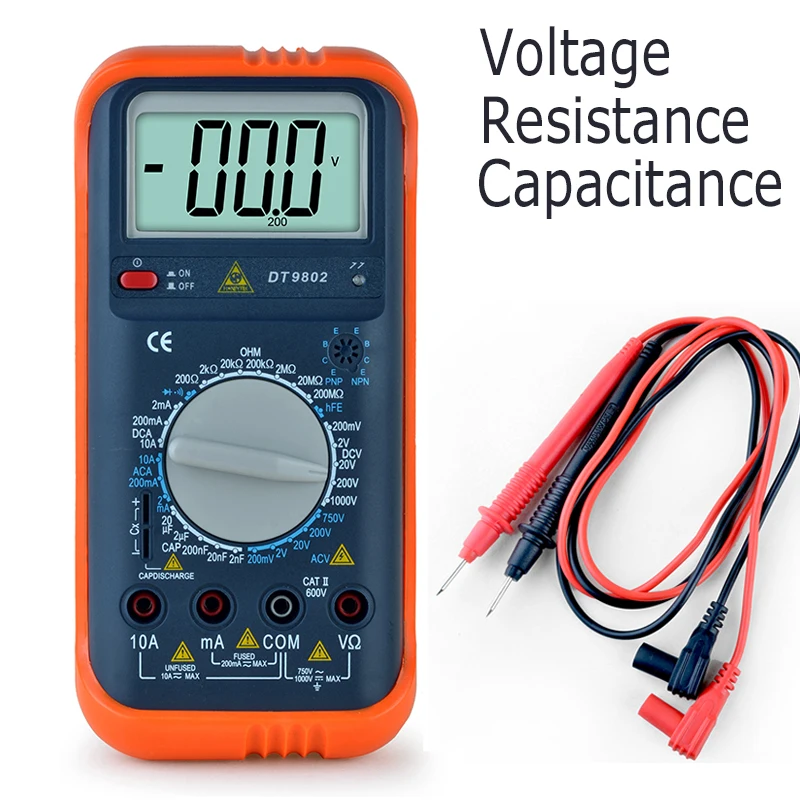 

Honeytek Digital Current Capacitance Meter Resistance Multimeter electrical measuring instrument Diode test full overload