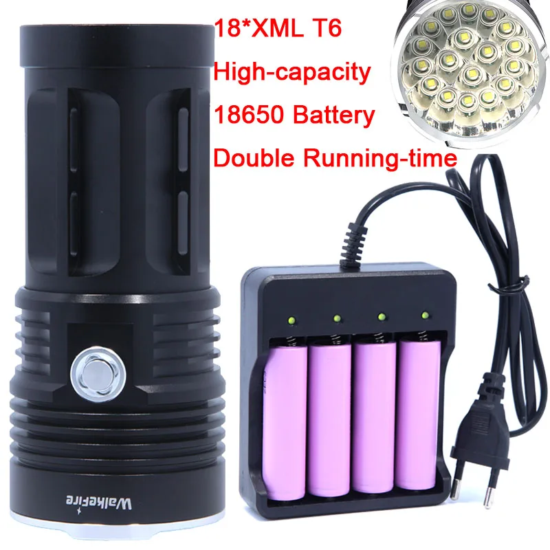 18T6 40000 люмен светодиодный flash light 18* XM-L T6 светодиодный фонарик свет лампы для охоты лагерь Применение Перезаряжаемые 18650 Батарея