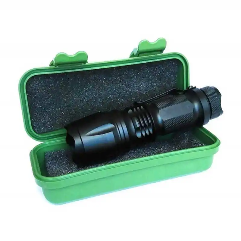 powerful led flashlight torch flashlight t6 Outdoor Flashlight Torch 3 modes Zoom Tactical 14500 Lamp laser pointer #$S10 (5)