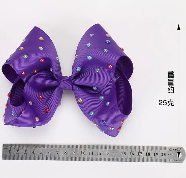 14 цветов " ручной работы дети большой Grosgrain ленточные зажимы для волос заколки повязка с бантом сплошной детский бант для волос для девочек
